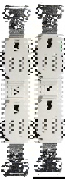 Straight Blade Duplex Receptacle: NEMA 5-15R, 15 Amps, Self-Grounding